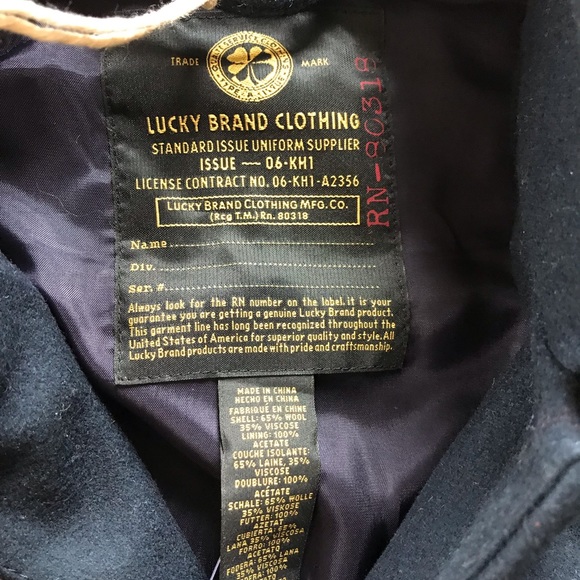 NWT Lucky Brand buttoned navy blue peacoat jacket - Picture 2 of 7